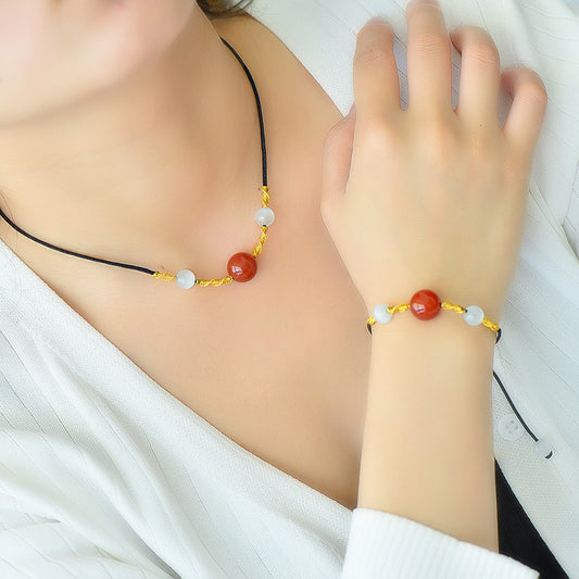 Red Agate Necklace Lovesickness Red Bean Bracelet